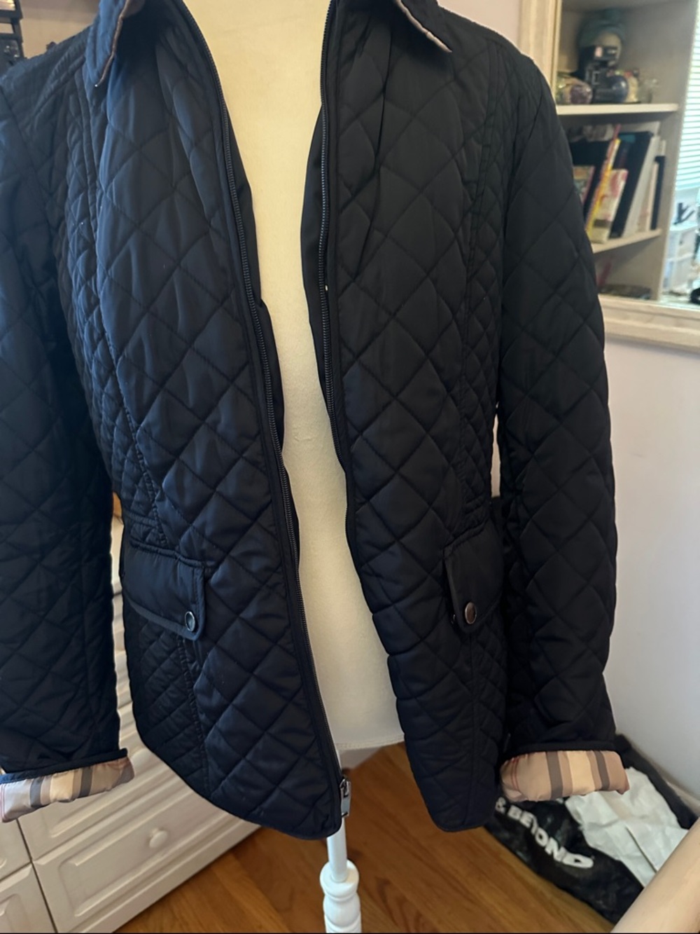Giacca black quilted ladies 3/4 car Jacket size large